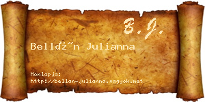 Bellán Julianna névjegykártya